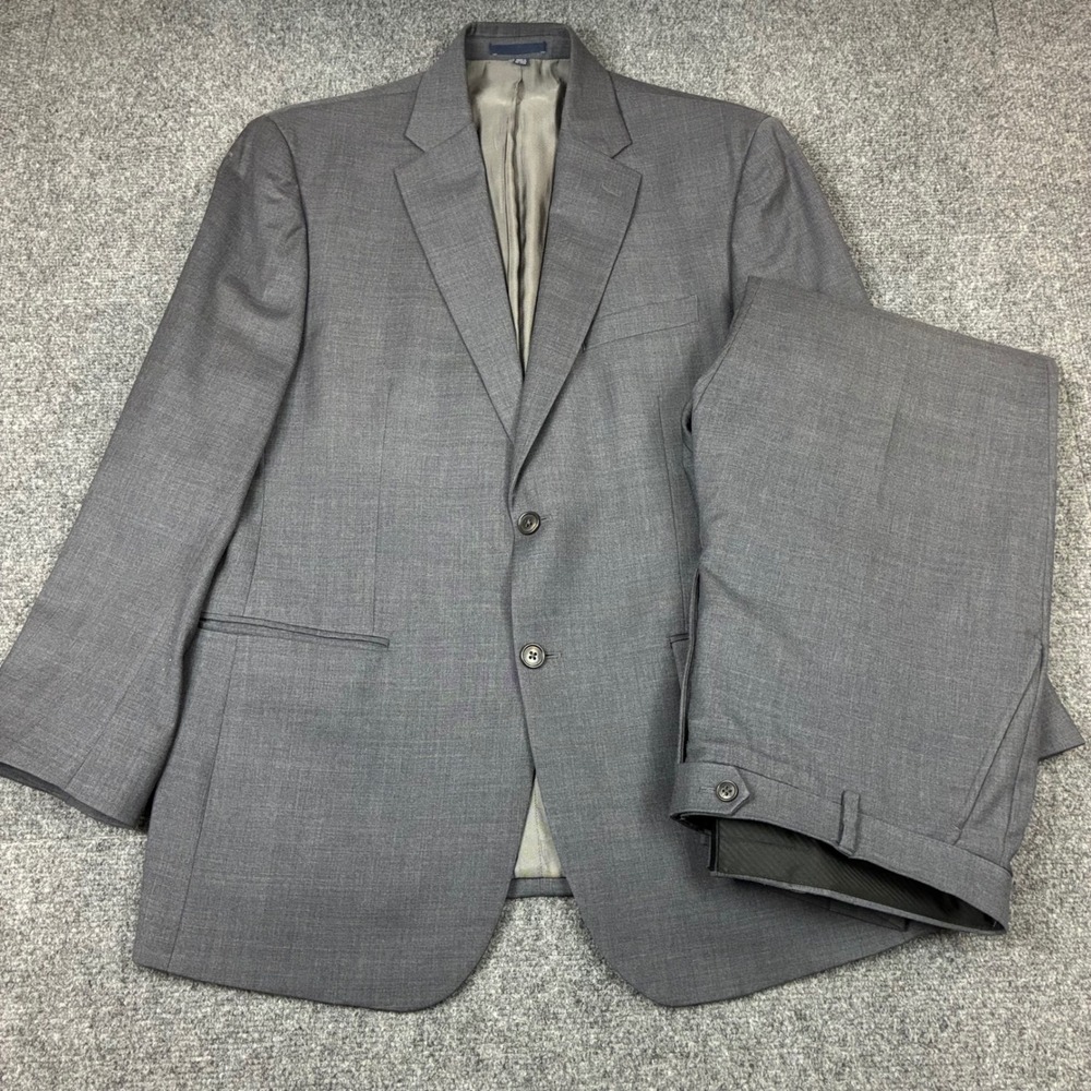 Jos. A. Bank 1905 Blue Tailored Fit Wool Suit Set Blue Grey Mens Size 41 Regular